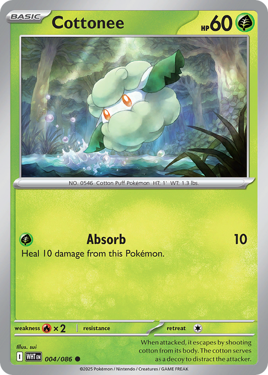 Cottonee 4/86 Common | White Flare | Pokemon Card