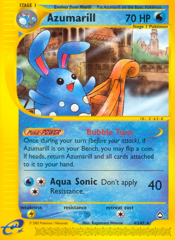 Azumarill 4/147 Rare | Aquapolis | Pokemon Card