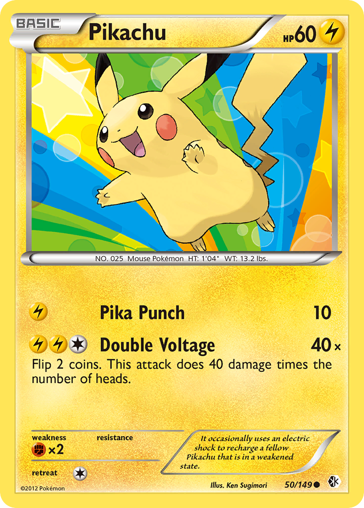 Pikachu 50/149 Common | Boundaries Crossed | Pokemon Card