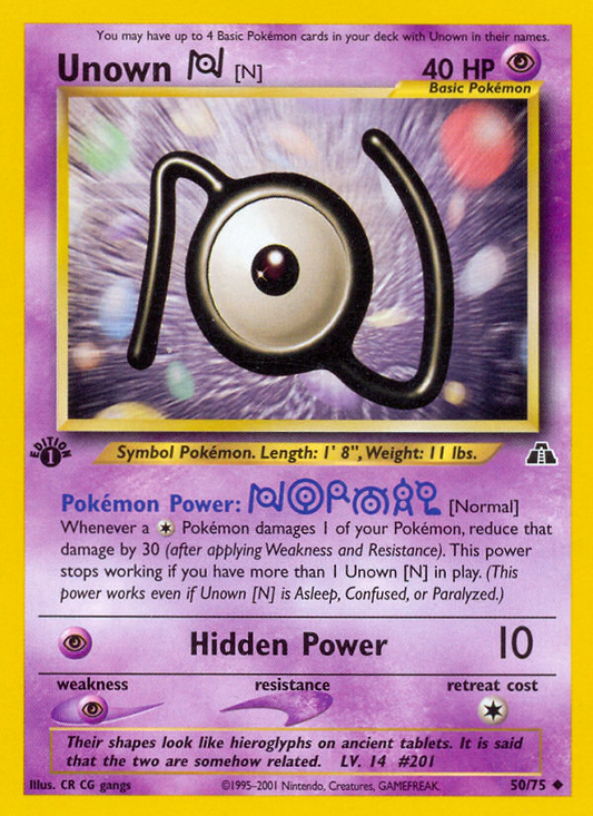Unown [N] 50/75 Uncommon | Neo Discovery | Pokemon Card