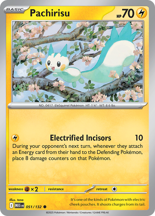 Pachirisu 51/132 Common | Mega Evolution | Pokemon Card