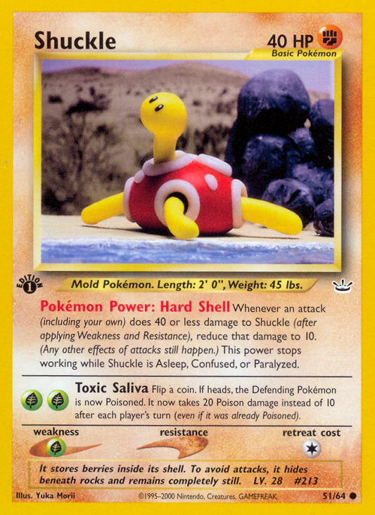 Shuckle 51/64 Common | Neo Revelation | Pokemon Card