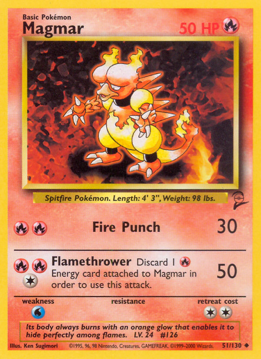 Magmar 51/130 Uncommon | Base Set 2 | Pokemon Card