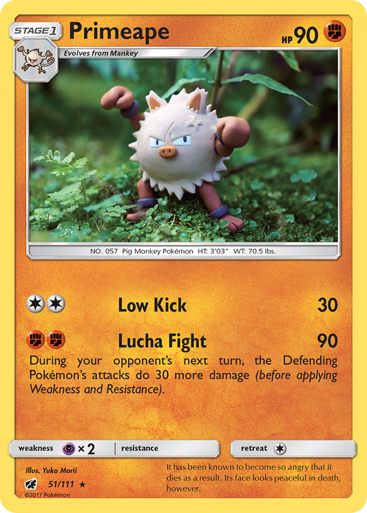 Primeape 51/111 Rare | Crimson Invasion | Pokemon Card