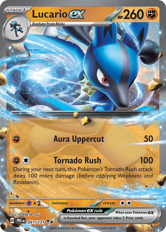 Lucario ex 51/131 Double Rare | Prismatic Evolutions | Pokemon Card