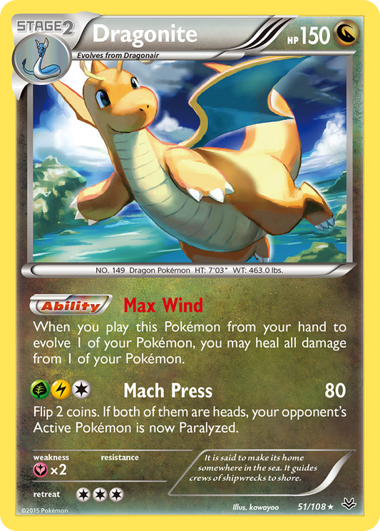 Dragonite 51/108 Rare | Roaring Skies | Pokemon Card