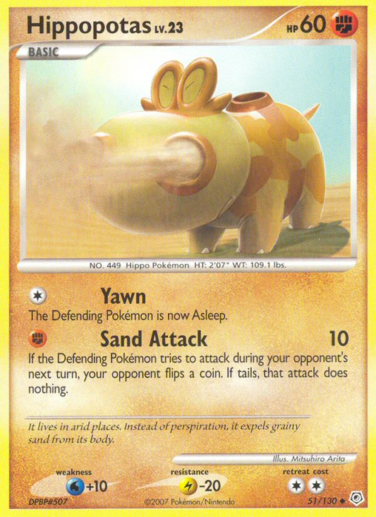 Hippopotas 51/130 Uncommon | Diamond & Pearl | Pokemon Card