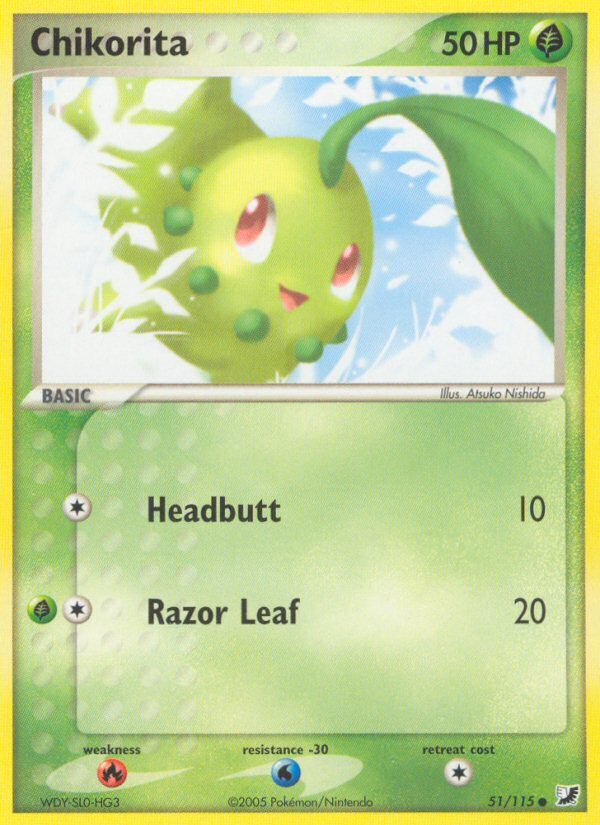 Chikorita 51/115 Common | Unseen Forces | Pokemon Card