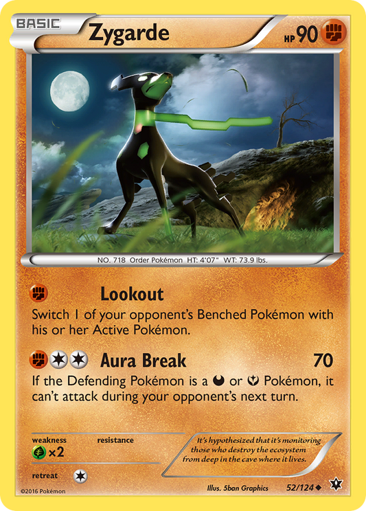 Zygarde 52/124 Uncommon | Fates Collide | Pokemon Card