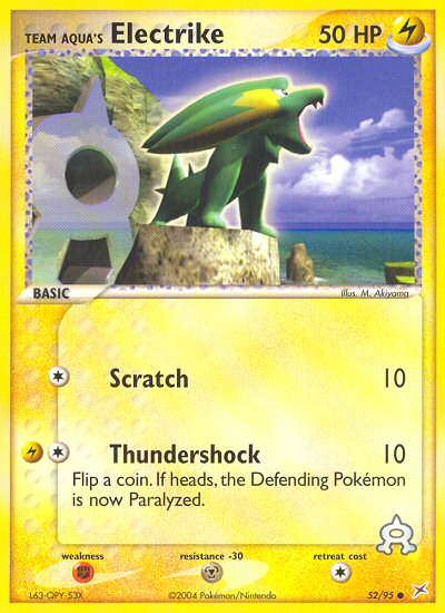 Team Aqua's Electrike 52/95 Common | Team Magma vs Team Aqua | Pokemon Card