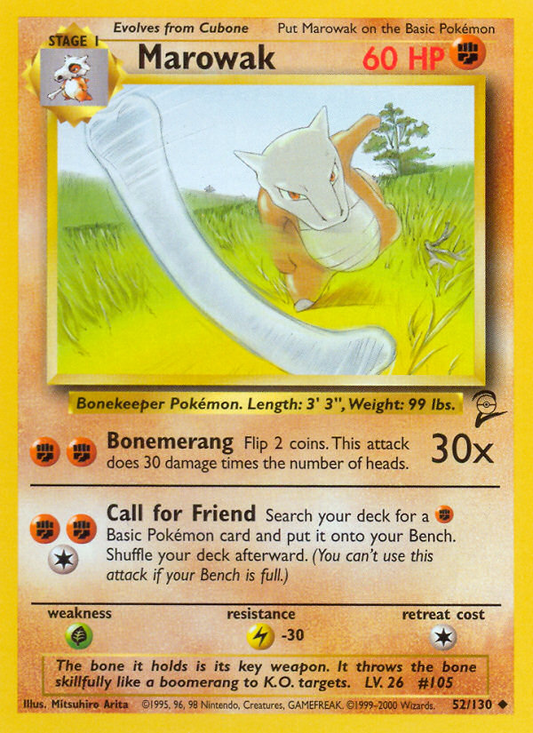 Marowak 52/130 Uncommon | Base Set 2 | Pokemon Card