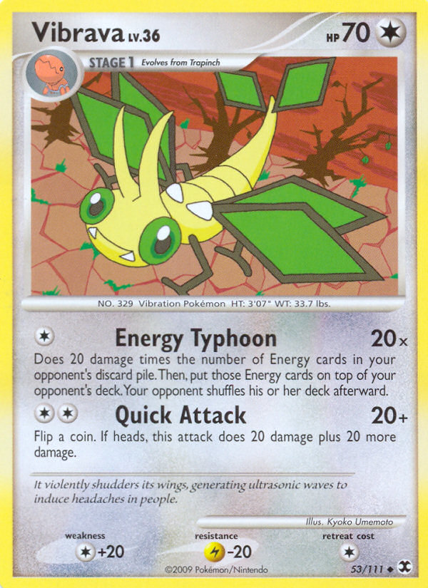 Vibrava 53/111 Uncommon | Rising Rivals | Pokemon Card