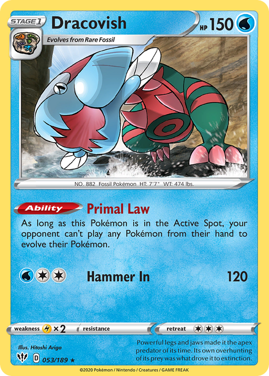 Dracovish 53/189 Rare Holo | Darkness Ablaze | Pokemon Card