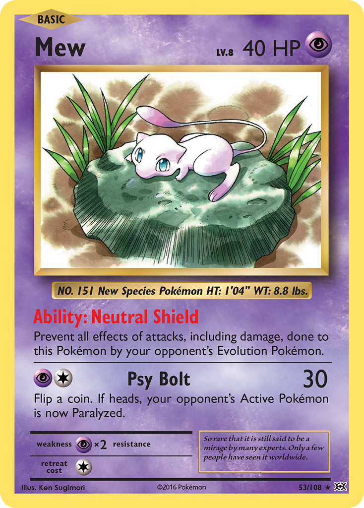 Mew 53/108 Rare Holo | Evolutions | Pokemon Card