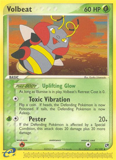 Volbeat 53/100 Uncommon | Sandstorm | Pokemon Card