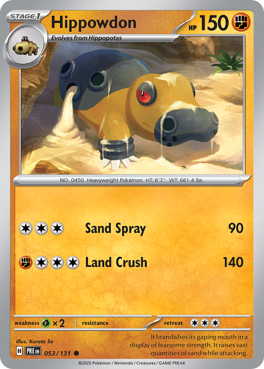 Hippowdon 53/131 Common | Prismatic Evolutions | Pokemon Card