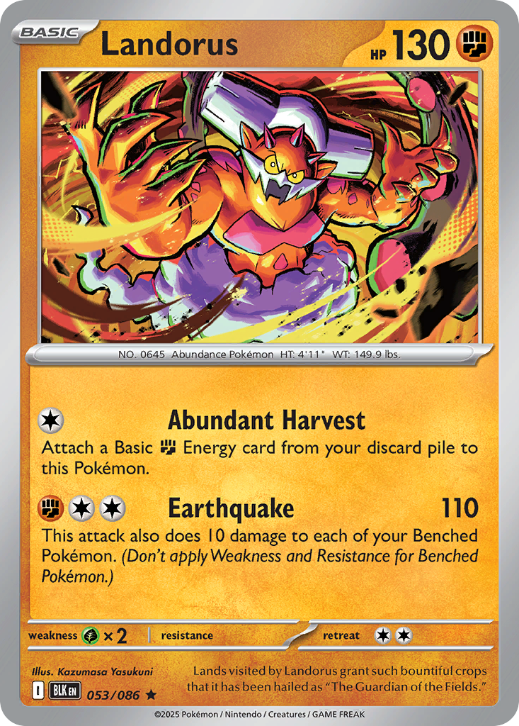 Landorus 53/86 Rare | Black Bolt | Pokemon Card