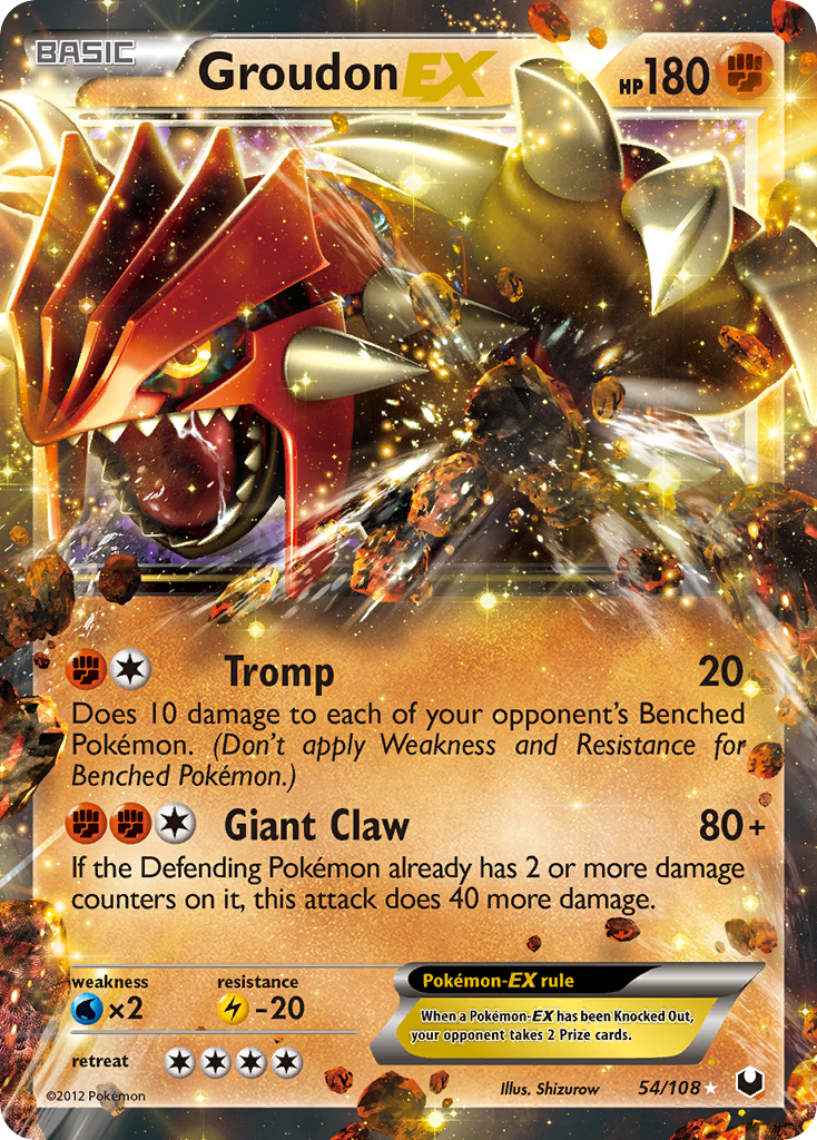 Groudon-EX 54/108 Rare Holo EX | Dark Explorers | Pokemon Card