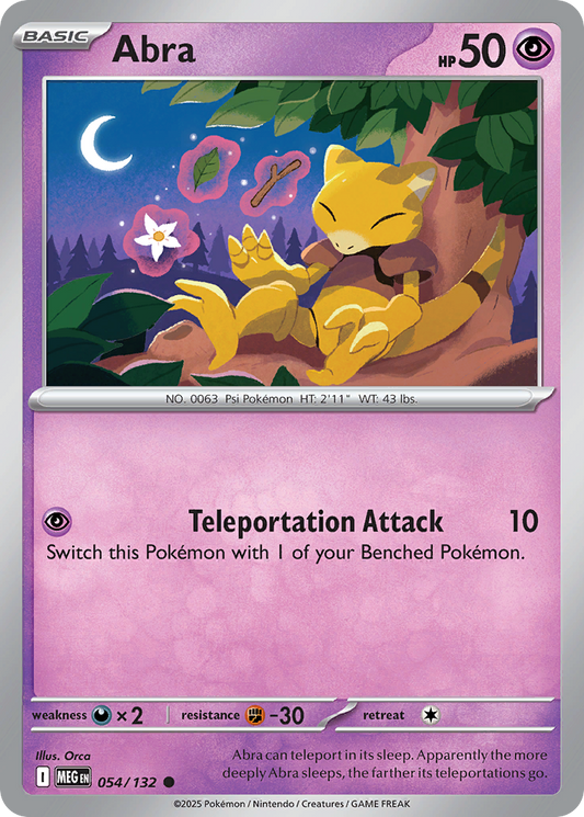 Abra 54/132 Common | Mega Evolution | Pokemon Card