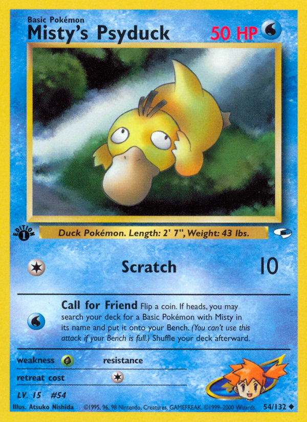 Misty's Psyduck 54/132 Uncommon | Gym Heroes | Pokemon Card