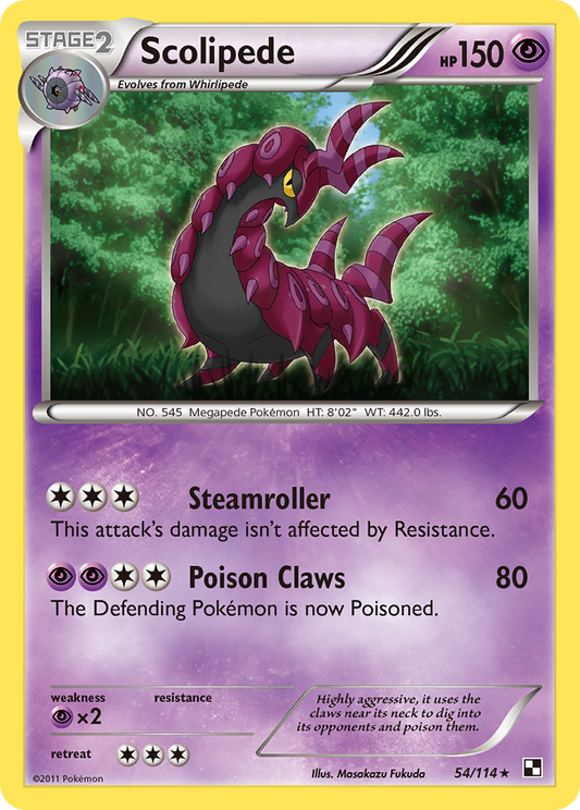 Scolipede 54/114 Rare | Black & White | Pokemon Card