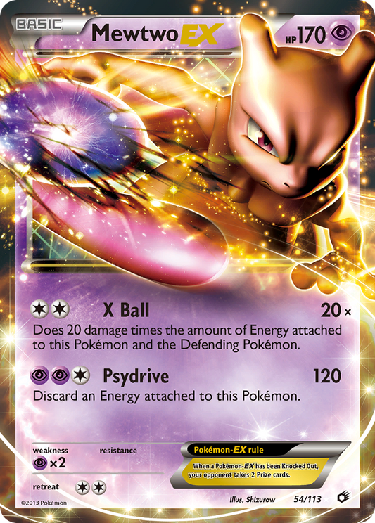 Mewtwo-EX 54/113 Rare Holo EX | Legendary Treasures | Pokemon Card