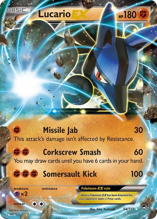 Lucario-EX 54/111 Rare Holo EX | Furious Fists | Pokemon Card