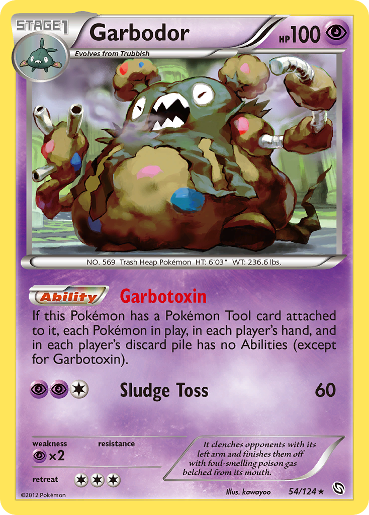 Garbodor 54/124 Rare Holo | Dragons Exalted | Pokemon Card