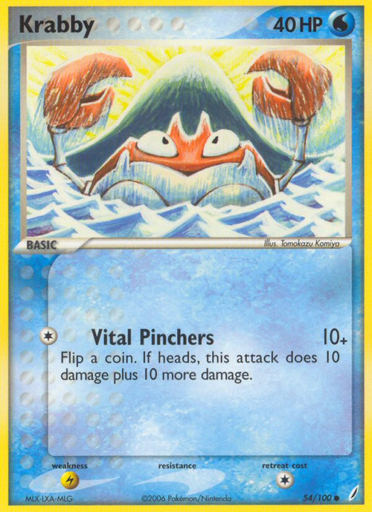 Krabby 54/100 Common | Crystal Guardians | Pokemon Card