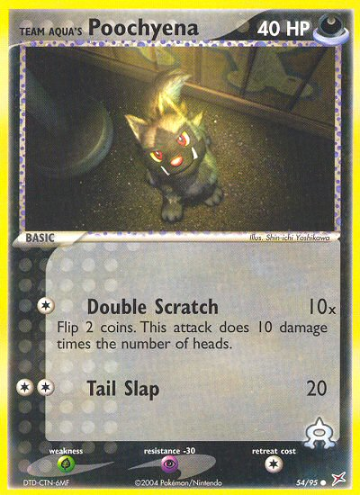 Team Aqua's Poochyena 54/95 Common | Team Magma vs Team Aqua | Pokemon Card
