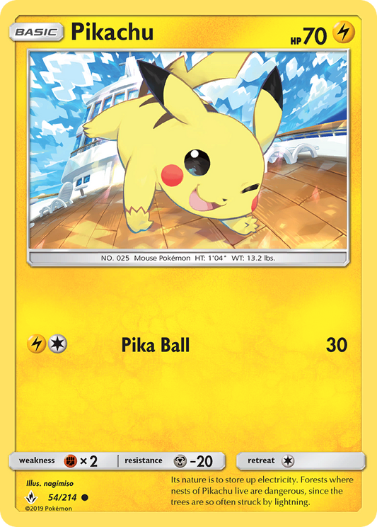 Pikachu 54/214 Common | Unbroken Bonds | Pokemon Card