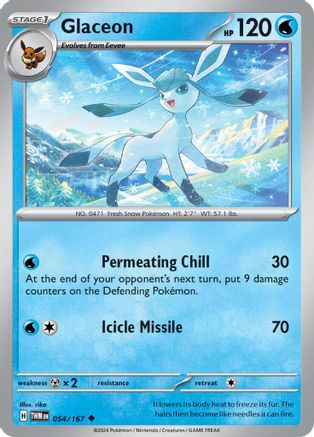Glaceon 54/167 Reverse Holo | Twilight Masquerade | Pokemon Card