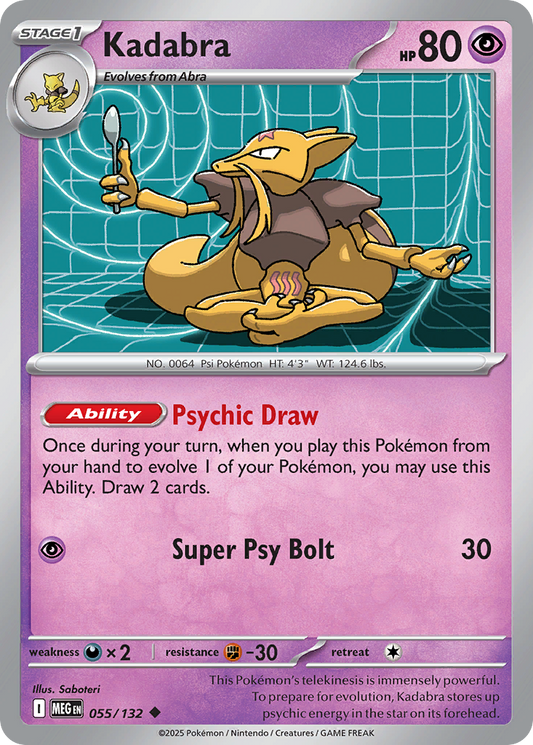 Kadabra 55/132 Uncommon | Mega Evolution | Pokemon Card