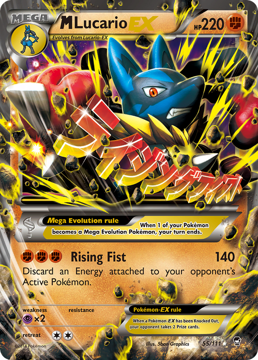 M Lucario-EX 55/111 Rare Holo EX | Furious Fists | Pokemon Card