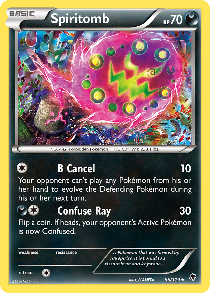Spiritomb 55/119 Rare | Phantom Forces | Pokemon Card