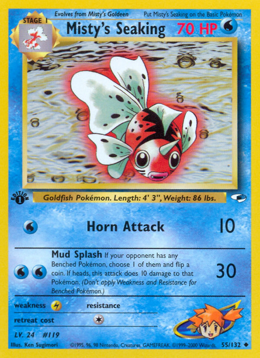 Misty's Seaking 55/132 Uncommon | Gym Heroes | Pokemon Card