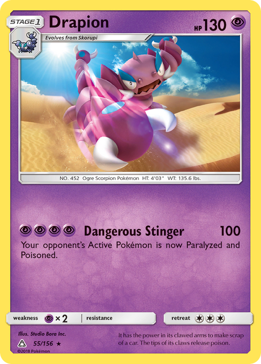 Drapion 55/156 Rare | Ultra Prism | Pokemon Card