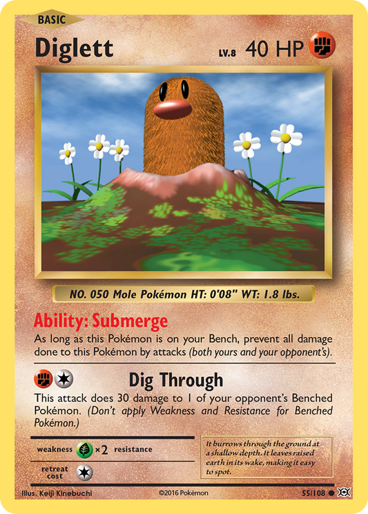 Diglett 55/108 Common | Evolutions | Pokemon Card
