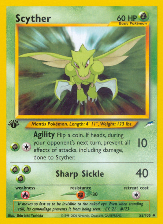 Scyther 55/105 Uncommon | Neo Destiny | Pokemon Card