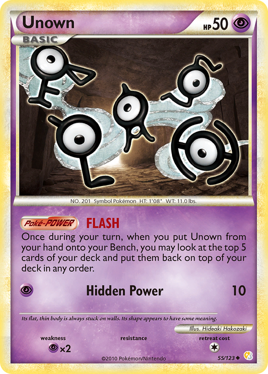 Unown 55/123 Uncommon | HeartGold & SoulSilver | Pokemon Card