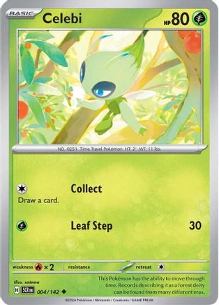 Celebi 4/142 Reverse Holo | Stellar Crown | Pokemon Card