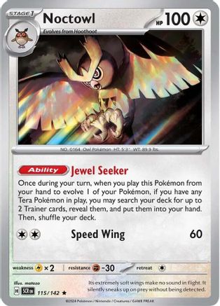 Noctowl 115/142 Reverse Holo | Stellar Crown | Pokemon Card