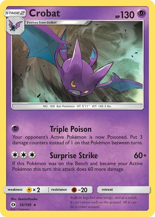 Crobat 56/149 Rare Holo | Sun & Moon | Pokemon Card