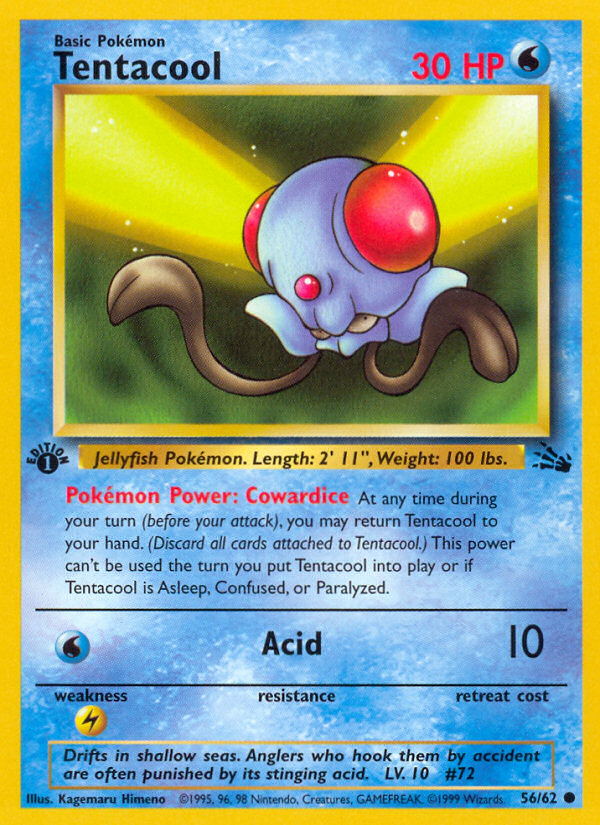 Tentacool 56/62 Common | Fossil | Pokemon Card