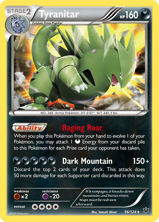 Tyranitar 56/124 Rare Holo | Fates Collide | Pokemon Card