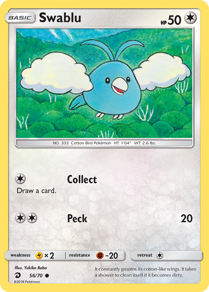 Swablu 56/70 Common | Dragon Majesty | Pokemon Card