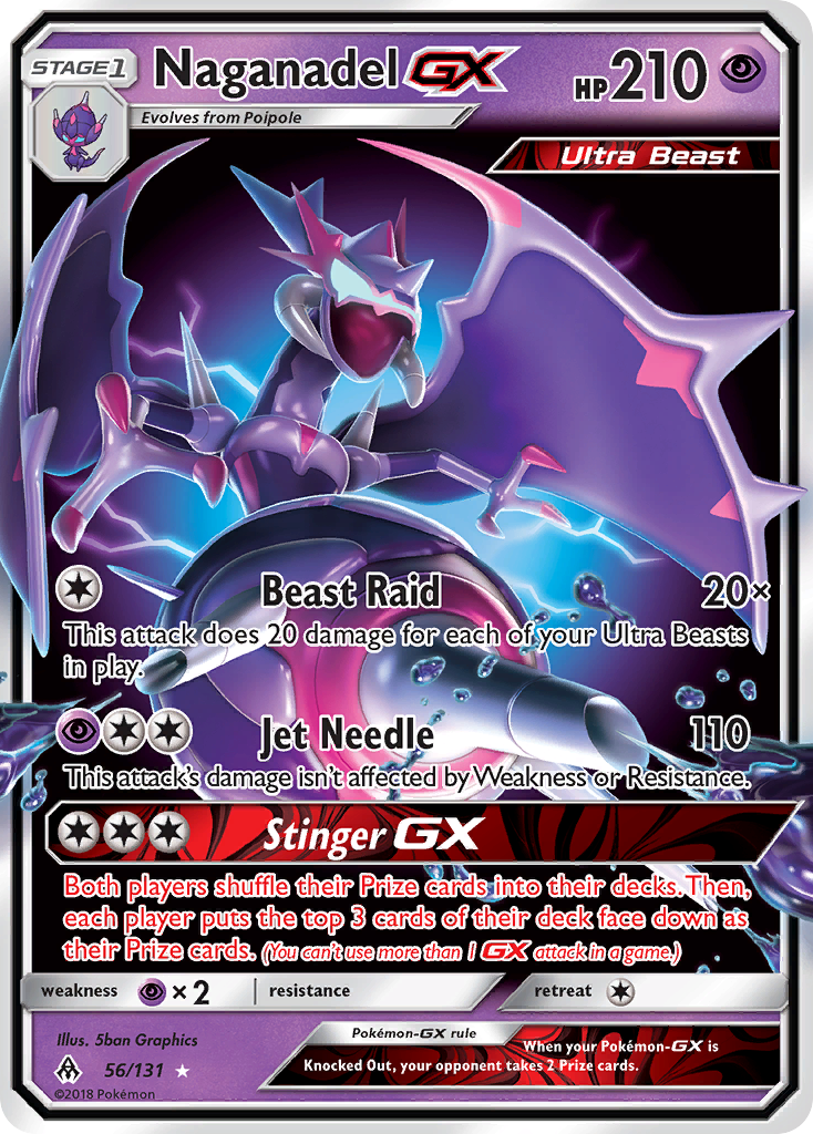Naganadel-GX 56/131 Rare Holo GX | Forbidden Light | Pokemon Card