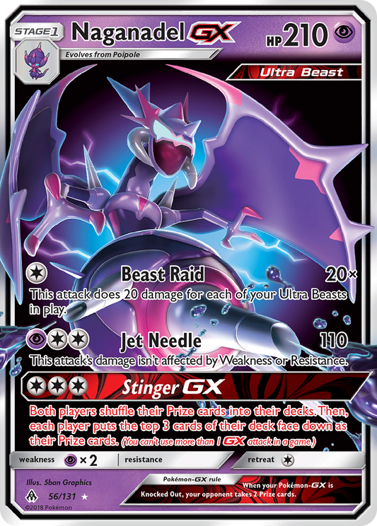 Naganadel-GX 56/131 Rare Holo GX | Forbidden Light | Pokemon Card