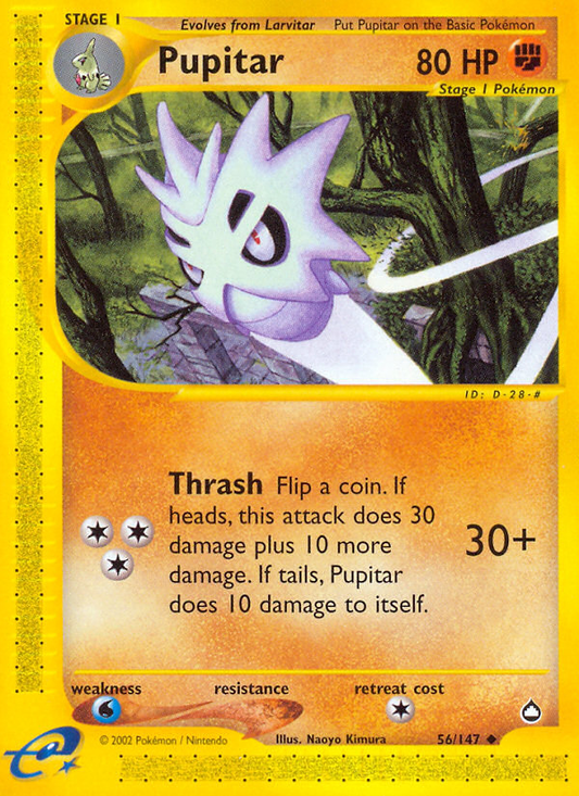 Pupitar 56/147 Uncommon | Aquapolis | Pokemon Card