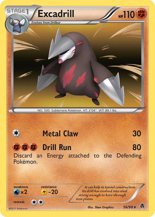 Excadrill 56/98 Rare Holo | Emerging Powers | Pokemon Card